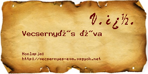 Vecsernyés Éva névjegykártya